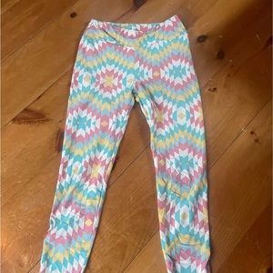 Lularoe OS chevron tribal native american print unicorn leggings